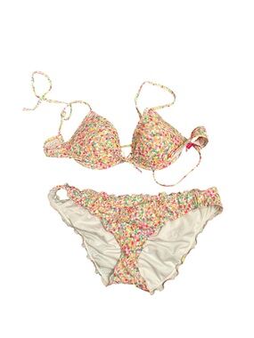 Victoria’s Secret Colorful Confetti Print Bikini Set Size M / 34B